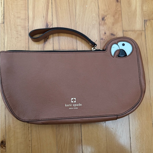 Kate Spade Macaw Parrot Cay Bird Leather Clutch - Picture 9 of 10